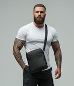 Charger l&#39;image dans la galerie, Grande Sacoche Homme avec bandoulière &quot;Black Snow&quot;
